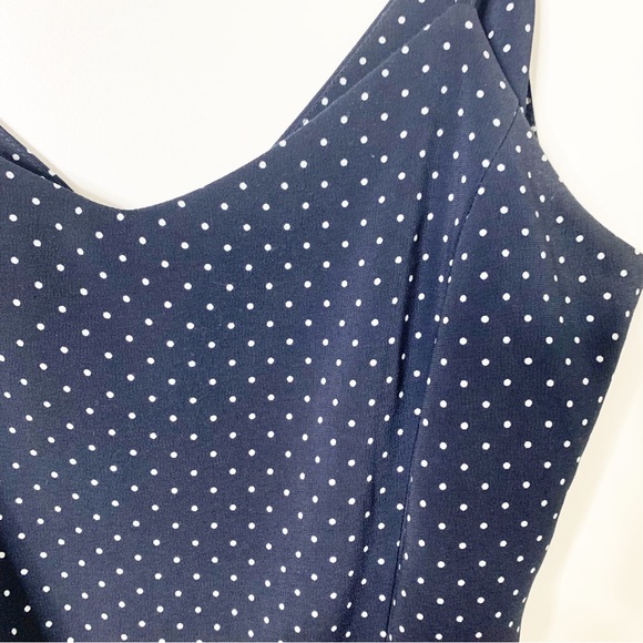 Navy Blue Polka Dot Jumpsuit Size 4 - Picture 5 of 9